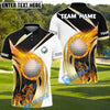 BlueJose Fire Swing Golf Polo Shirt, Customized Name & Team Name 3D Shirts (4 Colors)