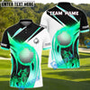BlueJose Fire Swing Golf Polo Shirt, Customized Name & Team Name 3D Shirts (4 Colors)