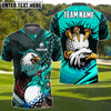 BlueJose Eagle Fire Golf Polo Shirt, Customized Name & Team Name 3D Shirts (4 Colors)