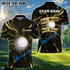 BlueJose Electric Golf Repeat Funny Golf Polo Shirt, Customized Name & Team Name 3D Shirts (4 Colors)