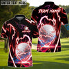 BlueJose Thunder Strike Golf Polo Shirt, Customized Name & Team Name 3D Shirts (4 Colors)