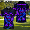 BlueJose Neon Swing Ball Golf Polo Shirt, Customized Name & Team Name 3D Shirts (4 Colors)