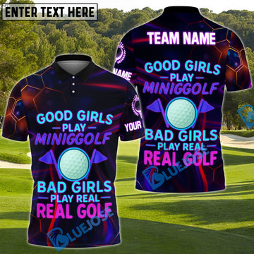 BlueJose Bad Girls Play with Balls Golf Polo Shirt Custom Name & Team Name 3D Shirts