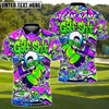 BlueJose Street Swing Skeleton Golf Polo Shirt, Customized Name & Team Name 3D Shirts (4 Colors)