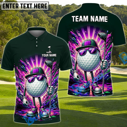 BlueJose Cool Swing Golf Polo Customized Name, Team Name 3D Shirts (4 Colors)