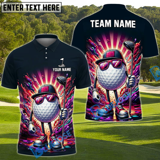 BlueJose Cool Swing Golf Polo Customized Name, Team Name 3D Shirts (4 Colors)