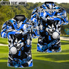 BlueJose Savage Wolf Golfer Polo Customized Name, Team Name 3D Shirts (4 Colors)