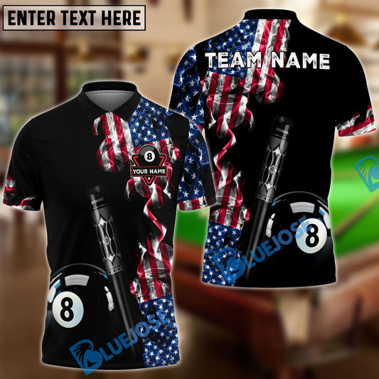 BlueJose Billiards Ball 8 And 9 American Smoke Flag Deep Fantasy Personalized Shirt (2 Colors)