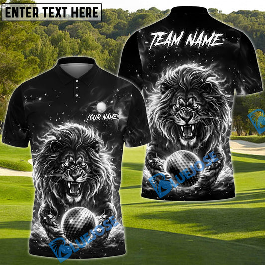BlueJose Electric Lion Golf Polo Customized Name, Team Name 3D Shirts (4 Colors)
