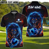 BlueJose Electric Lion Golf Polo Customized Name, Team Name 3D Shirts (4 Colors)