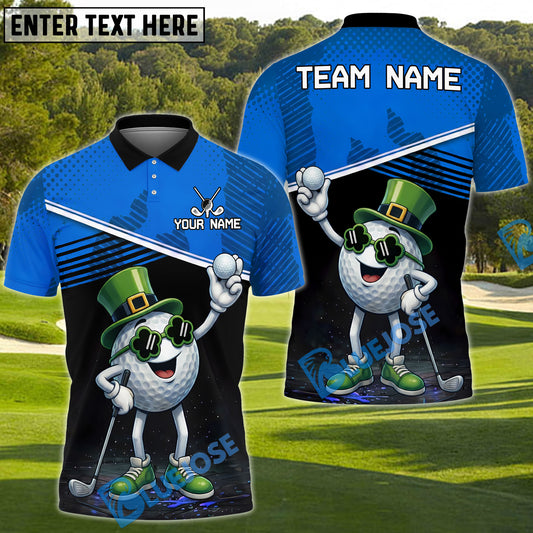 BlueJose Shamrock Swing Golf Polo Customized Name, Team Name 3D Shirts (4 Colors)