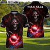 BlueJose Grim Swing Golf Polo Customized Name, Team Name 3D Shirts (4 Colors)