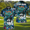 BlueJose Graffiti Swing King Golf Polo Customized Name, Team Name 3D Shirts (4 Colors)