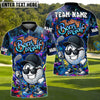 BlueJose Graffiti Swing King Golf Polo Customized Name, Team Name 3D Shirts (4 Colors)