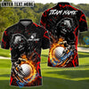 BlueJose Fire Reaper Golf Polo Customized Name, Team Name 3D Shirts (4 Colors)