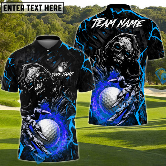 BlueJose Fire Reaper Golf Polo Customized Name, Team Name 3D Shirts (4 Colors)