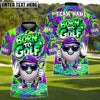 BlueJose Born To Golf Funny Golf Polo Customized Name, Team Name 3D Shirts (4 Colors)