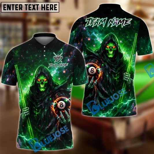 BlueJose Billiards 8 Ball Cosmic Reaper Personalized Name Shirt (4 Colors)