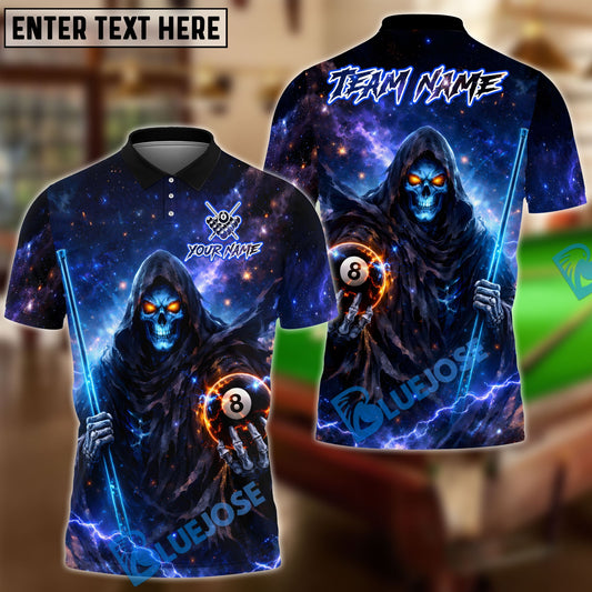 BlueJose Billiards 8 Ball Cosmic Reaper Personalized Name Shirt (4 Colors)
