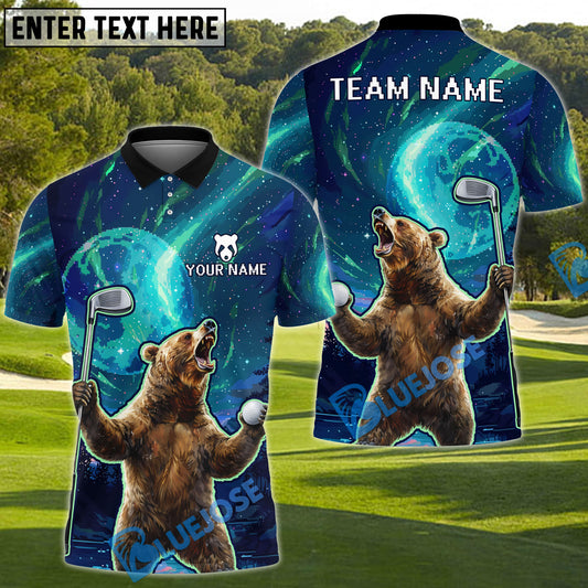 BlueJose Savage Bear Golf Polo Shirt Customized Name, Team Name 3D Shirts (4 Colors)