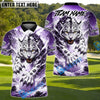 BlueJose Snow Leopard Golf Polo Shirt Customized Name, Team Name 3D Shirts (4 Colors)