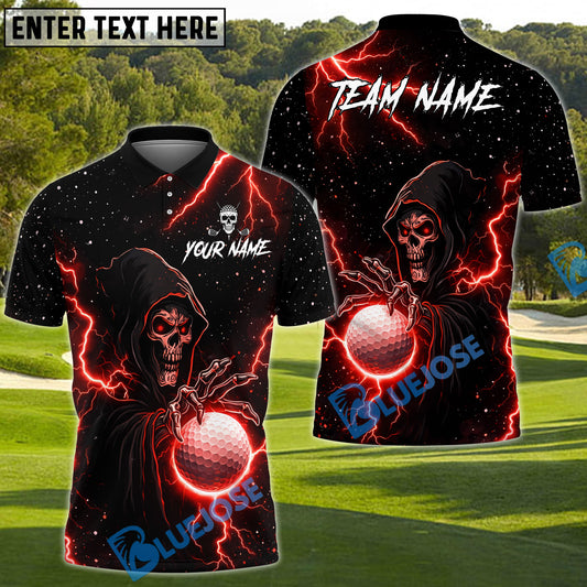 BlueJose Thunder Reaper Golf Polo Shirt Customized Name, Team Name 3D Shirts (4 Colors)