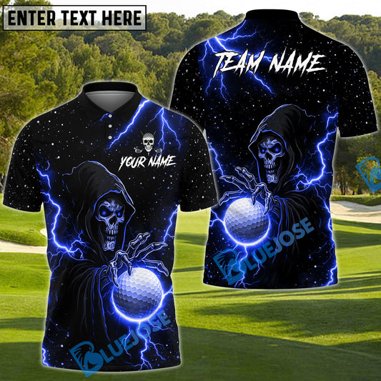 BlueJose Thunder Reaper Golf Polo Shirt Customized Name, Team Name 3D Shirts (4 Colors)