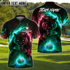 BlueJose Blazing Wolf Strike Golf Polo Shirt Customized Name, Team Name 3D Shirts (4 Colors)