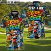 BlueJose Urban Graffiti Born To Golf Polo Personalized Name, Team Name 3D Shirt (4 Colors)