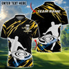 BlueJose Disc Golf Power Throw Polo Personalized Name, Team Name 3D Shirt (4 Colors)