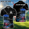 BlueJose Thunder Strike Disc Golf Polo Shirt Personalized Name, Team Name 3D Shirt (4 Colors)