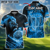 BlueJose Flame Roar Lion Disc Golf Polo Personalized Name, Team Name 3D Shirt (4 Colors)