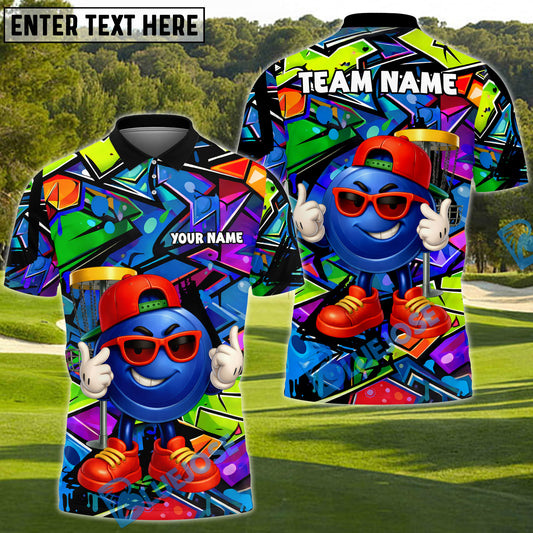BlueJose Street King Disc Golf Polo Shirt Personalized Name, Team Name 3D Shirt (4 Colors)