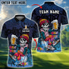 BlueJose Golf & Beer Time Polo Personalized Name, Team Name 3D Shirt (4 Colors)