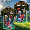 BlueJose Golf & Beer Time Polo Personalized Name, Team Name 3D Shirt (4 Colors)