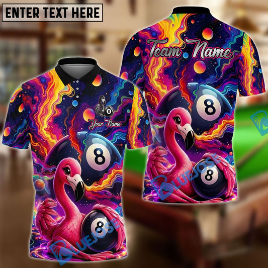 BlueJose Billiards 8 Ball Rainbow Paint Flamingo Personalized Shirt