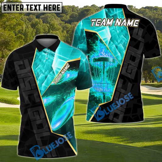 BlueJose Blazing Disc Golf Polo Personalized Name, Team Name 3D Shirt (4 Colors)