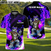 BlueJose Fire Strike Wolf Disc Golf Polo Personalized Name, Team Name 3D Shirt (4 Colors)