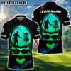 BlueJose Skull Forest Disc Golf Polo Personalized Name, Team Name 3D Shirt (4 Colors)