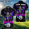 BlueJose Born To Golf Skull Rap Style Polo Personalized Name, Team Name 3D Shirt (4 Colors)
