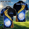 BlueJose Golden Rainbow Flame Golf Polo Personalized Name, Team Name 3D Shirt (4 Colors)