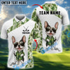 BlueJose Cute Dog Green Tropical Golf Polo Personalized Name, Team Name 3D Shirt
