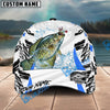 BlueJose Fishing White Black Curve Pattern Design Personalized Cap (13 Breeds)