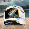 BlueJose Fishing White Marble & Gold Trim Splash Heartbeat Line Personalized Cap (13 Breeds)