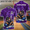 BlueJose Bowling And Pins Badass Bulldog Customized Name, Team Name 3D Shirt (4 Colors)