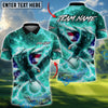 BlueJose Eagle Strike Lightning Golf Polo Personalized Name, Team Name 3D Shirt (4 Colors)