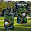 BlueJose Crocodile Funny Golf Polo Personalized Name, Team Name 3D Shirt (4 Colors)