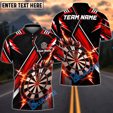 BlueJose Darts Thunder Sport Theme Personalized Name, Team Name Unisex Shirt (4 Colors)