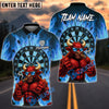 BlueJose Darts Cool Smoking Bull Flame Dartboard King Design Personalized Name, Team Name Unisex Shirt (4 Colors)