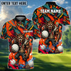 BlueJose Golf Angry Wolf Chaos Graphic Design Personalized Name, Team Name 3D Shirt (4 Colors)